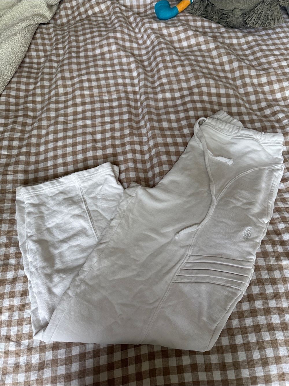 Free People White Drawstring Sweats